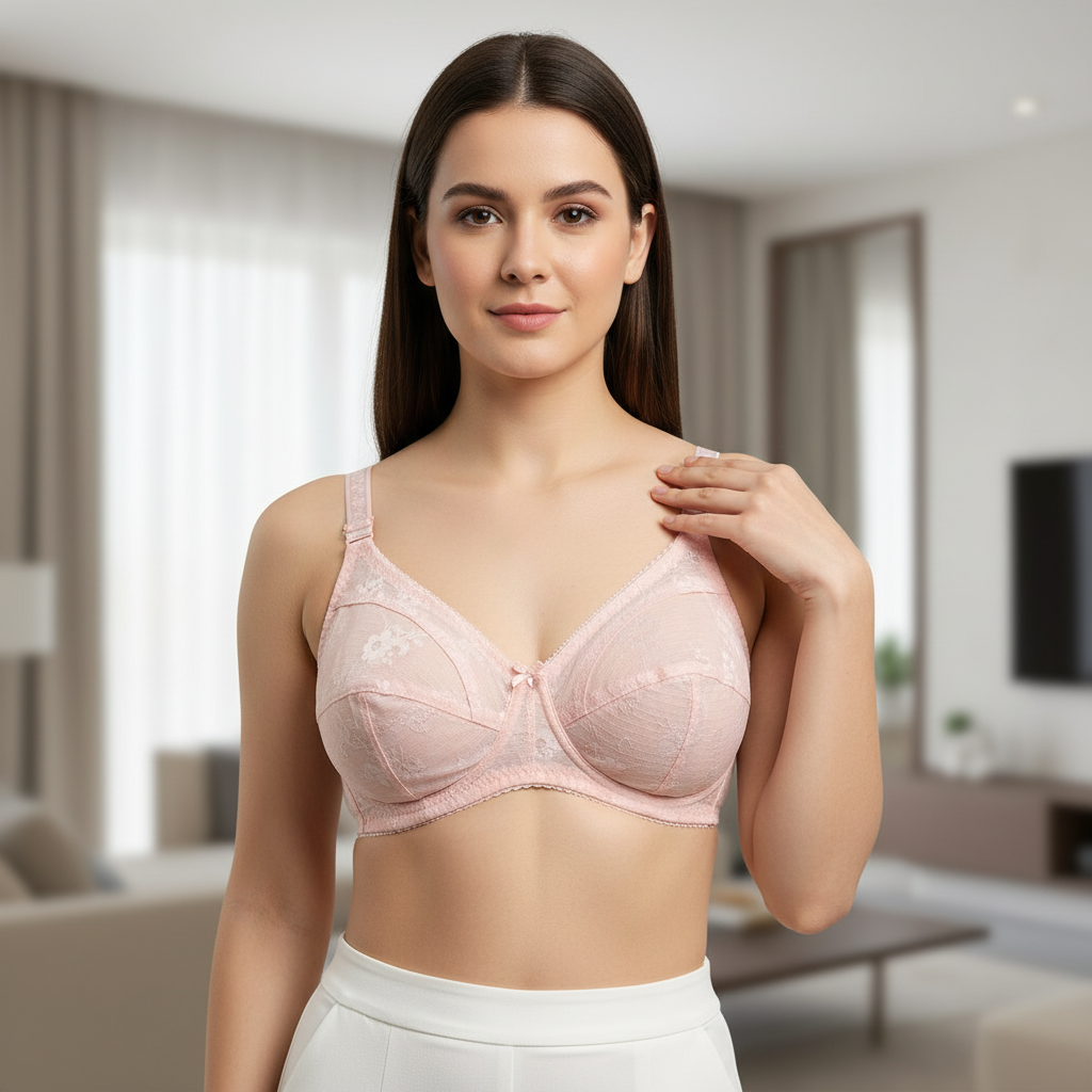 Pink Net Bra – Lightweight Comfort & Elegant Support